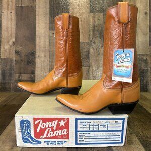Tony Lama Vintage Gold Label Pointed Toe Western Cowboy Boots Womens 5.5 B